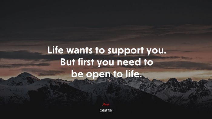 Life wants to support you. But first you need to be open to life. | Eckhart Tolle quote
