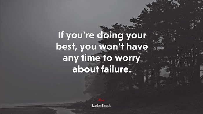 If you’re doing your best, you won’t have any time to worry about failure. | H. Jackson Brown Jr. quote