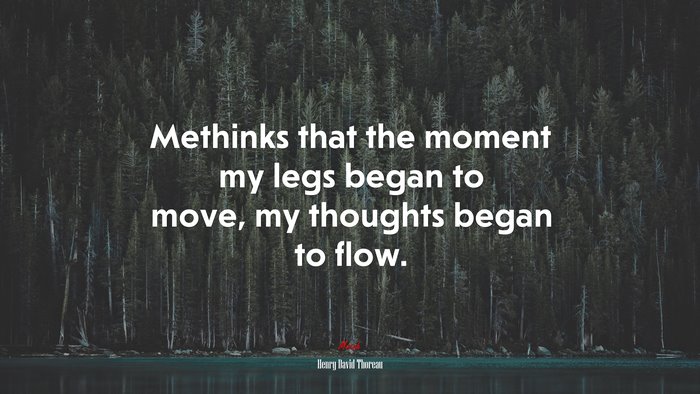 Methinks that the moment my legs began to move, my thoughts began to flow. | Henry David Thoreau quote