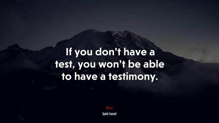 If you don’t have a test, you won’t be able to have a testimony. | Iyanla Vanzant quote