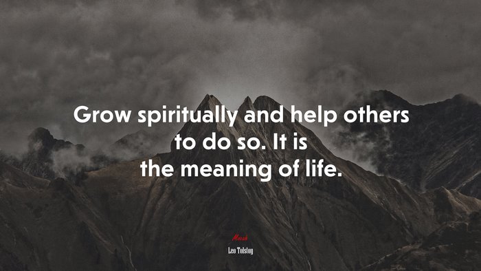 Grow spiritually and help others to do so. It is the meaning of life. | Leo Tolstoy quote