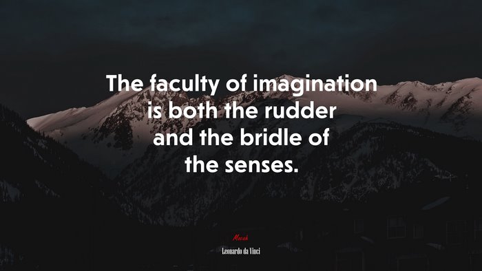 The faculty of imagination is both the rudder and the bridle of the senses. | Leonardo da Vinci quote