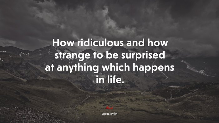 How ridiculous and how strange to be surprised at anything which happens in life. | Marcus Aurelius quote