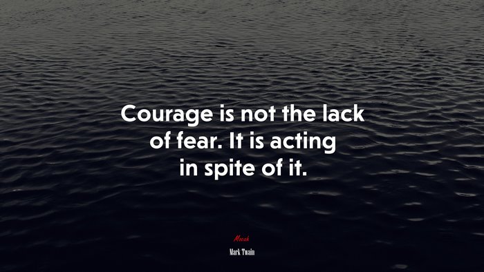 Courage is not the lack of fear. It is acting in spite of it. | Mark Twain quote