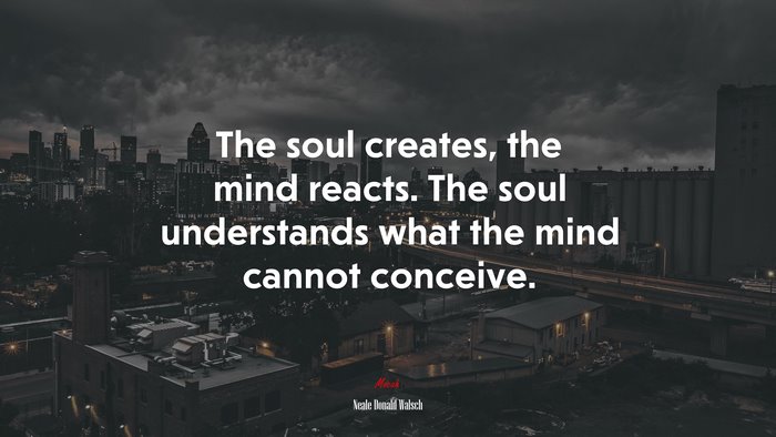 The soul creates, the mind reacts. The soul understands what the mind cannot conceive. | Neale Donald Walsch quote