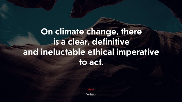 On climate change, there is a clear, definitive and ineluctable ethical imperative to act. | Pope Francis quote