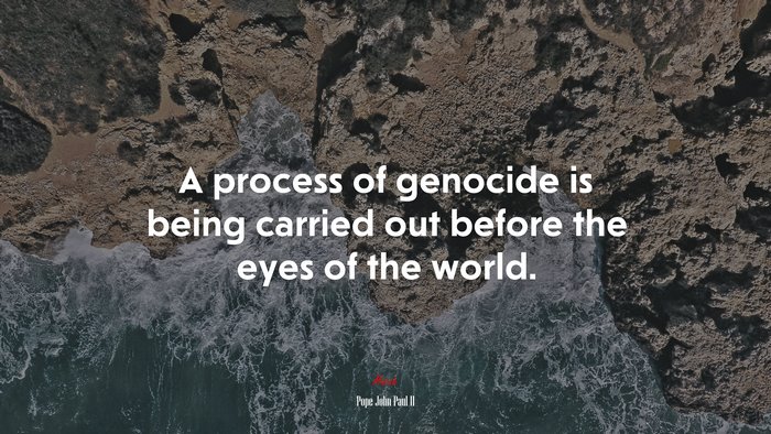 A process of genocide is being carried out before the eyes of the world. | Pope John Paul II quote