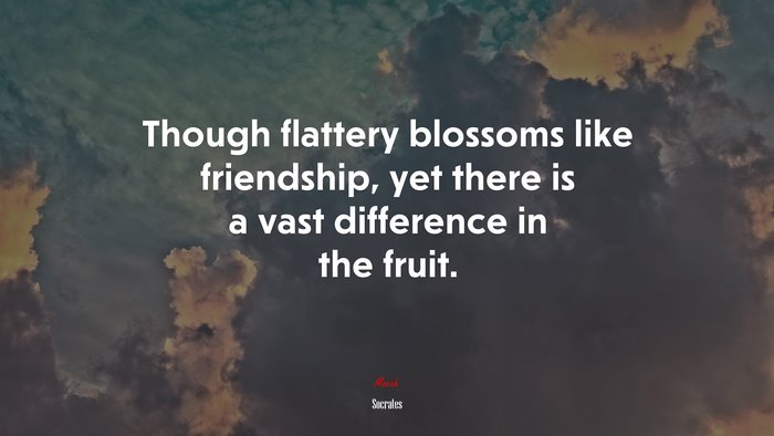 Though flattery blossoms like friendship, yet there is a vast difference in the fruit. | Socrates quote