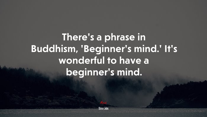 There’s a phrase in Buddhism, ‘Beginner’s mind.’ It’s wonderful to have a beginner’s mind. | Steve Jobs quote