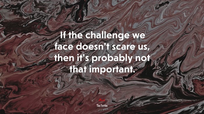 If the challenge we face doesn’t scare us, then it’s probably not that important. | Tim Ferriss quote
