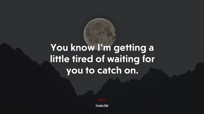 You know I’m getting a little tired of waiting for you to catch on. | Veronica Roth quote
