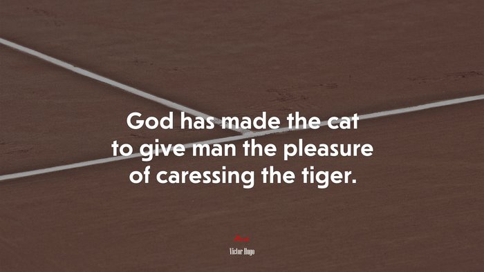 God has made the cat to give man the pleasure of caressing the tiger. | Victor Hugo quote