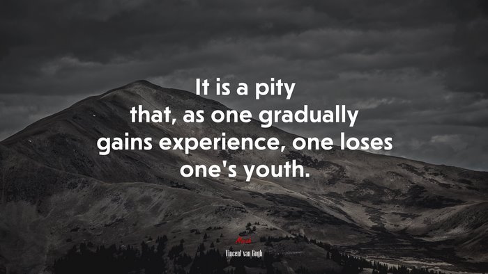 It is a pity that, as one gradually gains experience, one loses one’s youth. | Vincent van Gogh quote