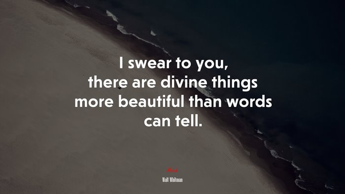 I swear to you, there are divine things more beautiful than words can tell. | Walt Whitman quote