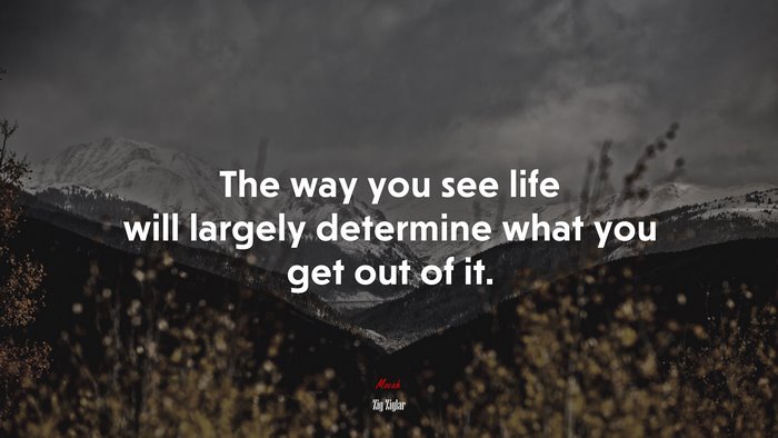 The way you see life will largely determine what you get out of it. | Zig Ziglar quote