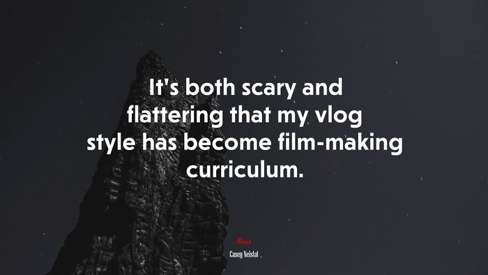 It’s both scary and flattering that my vlog style has become film-making curriculum. | Casey Neistat quote