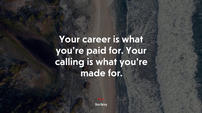 Your career is what you’re paid for. Your calling is what you’re made for. | Steve Harvey quote
