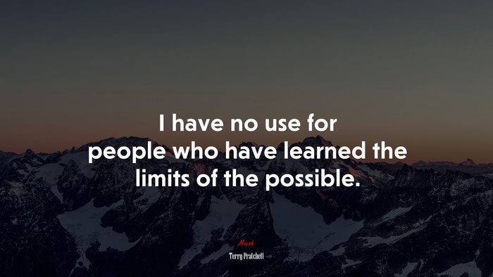 I have no use for people who have learned the limits of the possible. | Terry Pratchett quote