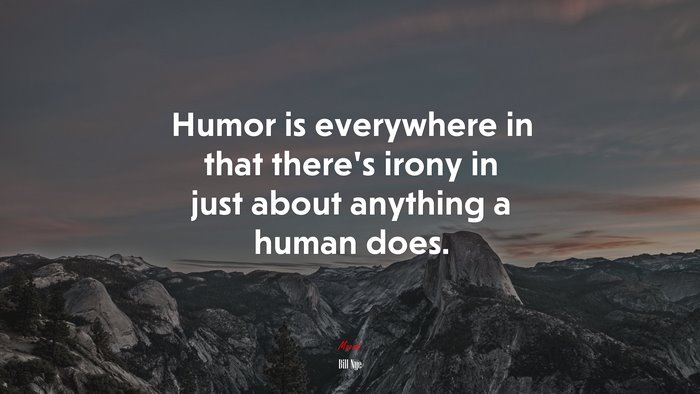 Humor is everywhere in that there’s irony in just about anything a human does. | Bill Nye quote