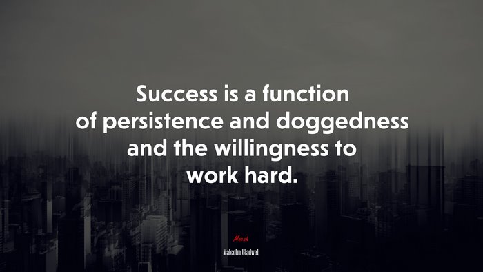 Success is a function of persistence and doggedness and the willingness to work hard. | Malcolm Gladwell quote