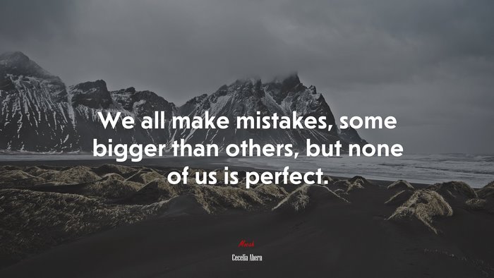 We all make mistakes, some bigger than others, but none of us is perfect. | Cecelia Ahern quote