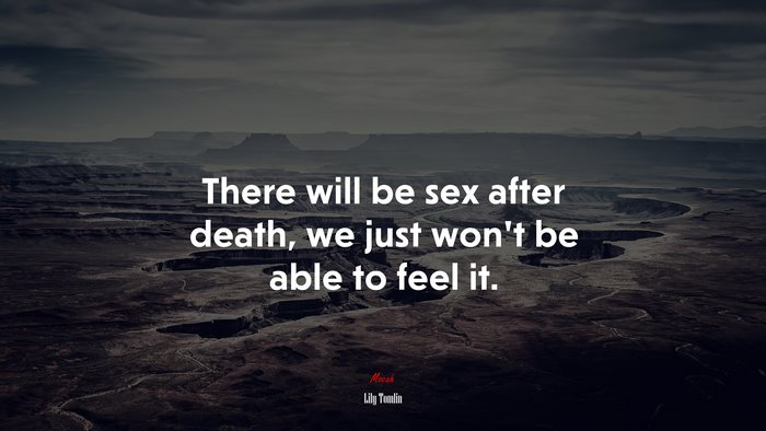 There will be sex after death, we just won’t be able to feel it. | Lily Tomlin quote
