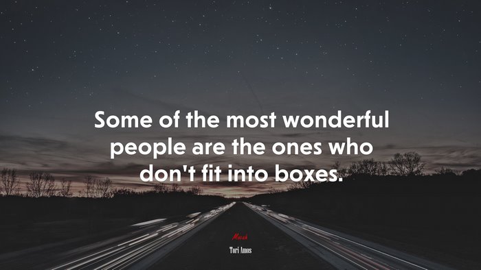 Some of the most wonderful people are the ones who don’t fit into boxes. | Tori Amos quote