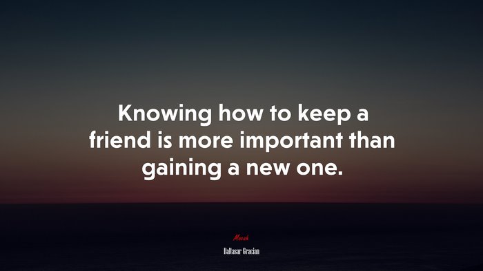 Knowing how to keep a friend is more important than gaining a new one. | Baltasar Gracián quote