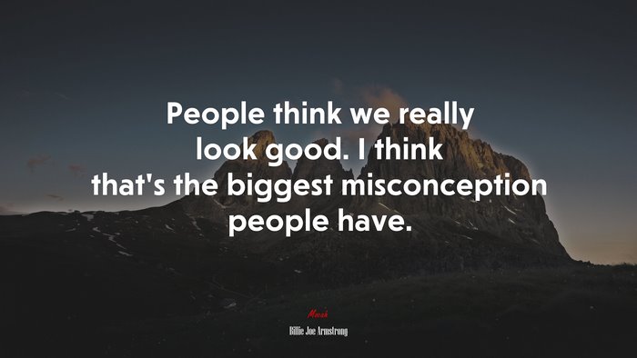 People think we really look good. I think that’s the biggest misconception people have. | Billie Joe Armstrong quote