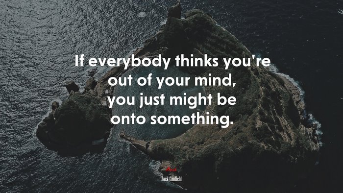 If everybody thinks you’re out of your mind, you just might be onto something. | Jack Canfield quote