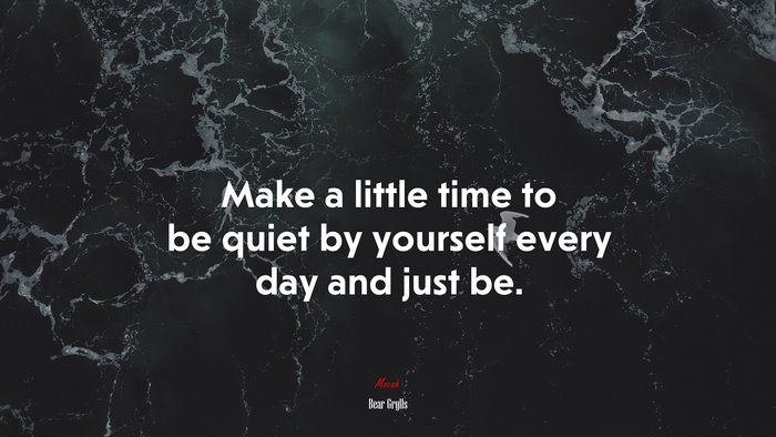 Make a little time to be quiet by yourself every day and just be. | Bear Grylls quote