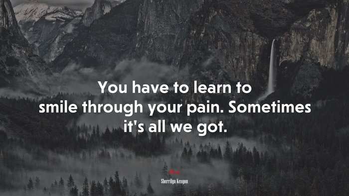 You have to learn to smile through your pain. Sometimes it’s all we got. | Sherrilyn Kenyon quote