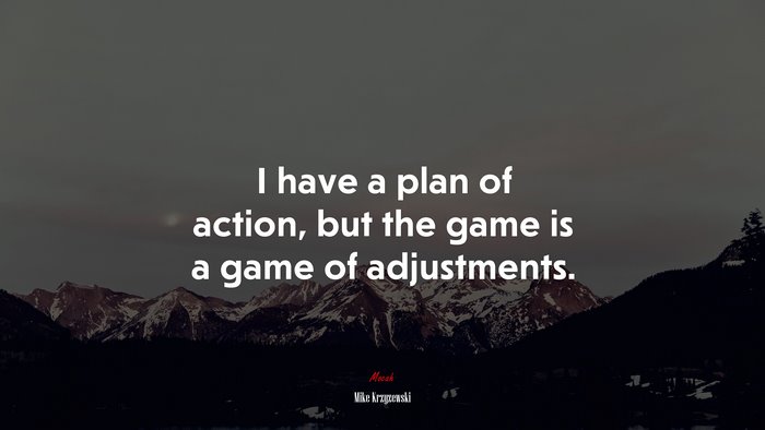 I have a plan of action, but the game is a game of adjustments. | Mike Krzyzewski quote