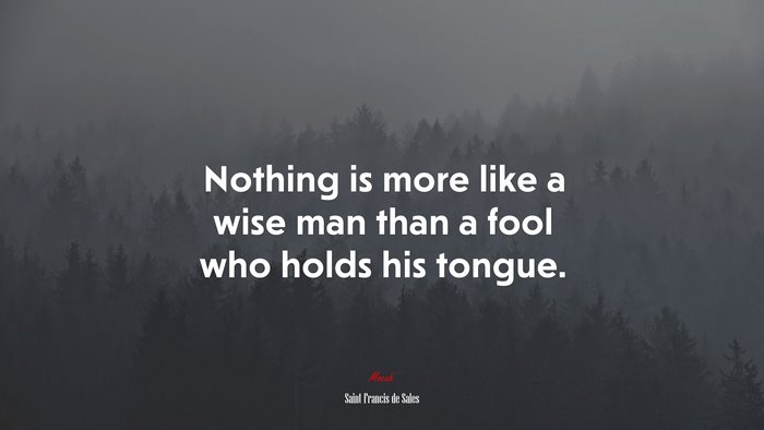 Nothing is more like a wise man than a fool who holds his tongue. | Saint Francis de Sales quote