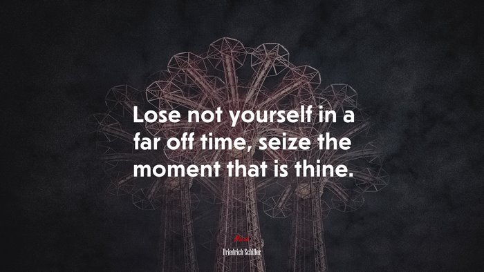 Lose not yourself in a far off time, seize the moment that is thine. | Friedrich Schiller quote