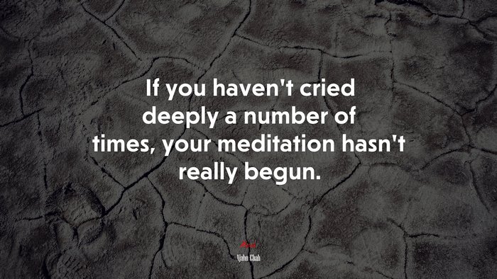 If you haven’t cried deeply a number of times, your meditation hasn’t really begun. | Ajahn Chah quote