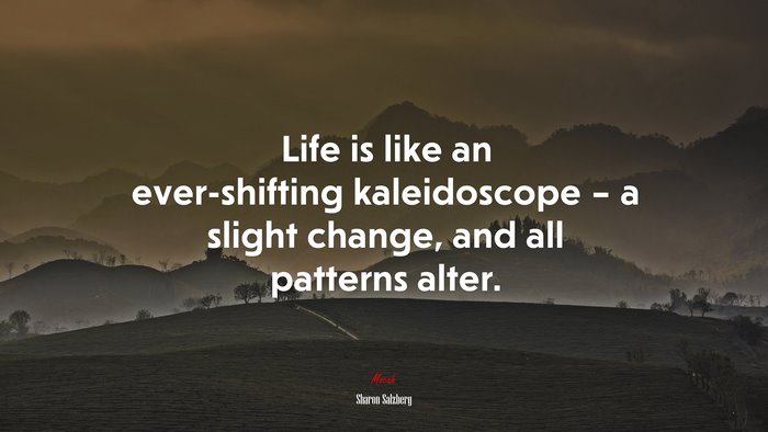 Life is like an ever-shifting kaleidoscope – a slight change, and all patterns alter. | Sharon Salzberg quote