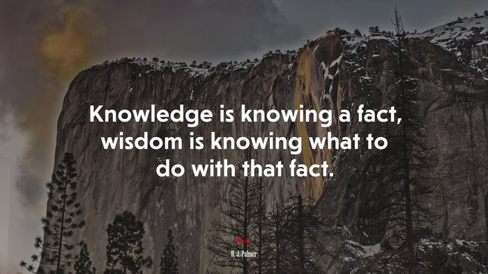 Knowledge is knowing a fact, wisdom is knowing what to do with that fact. | B. J. Palmer quote