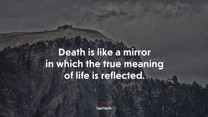 Death is like a mirror in which the true meaning of life is reflected. | Sogyal Rinpoche quote