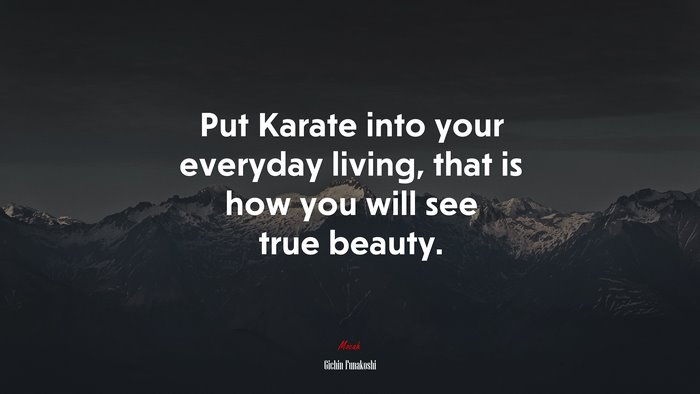 Put Karate into your everyday living, that is how you will see true beauty. | Gichin Funakoshi quote