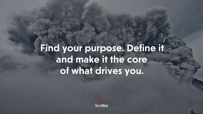 Find your purpose. Define it and make it the core of what drives you. | Steve Gilliland quote