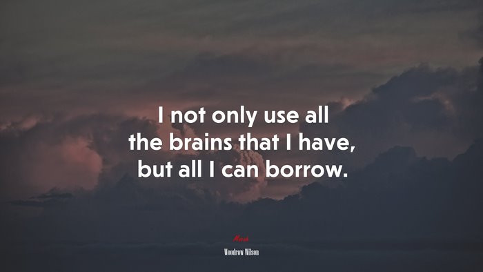 I not only use all the brains that I have, but all I can borrow. | Woodrow Wilson quote