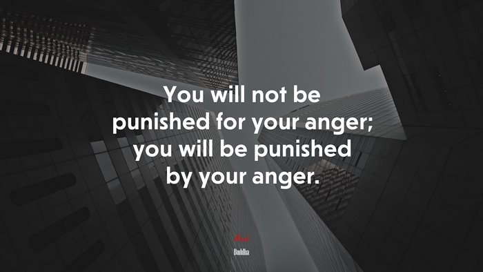 You will not be punished for your anger; you will be punished by your anger. | Buddha quote