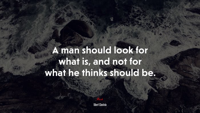 A man should look for what is, and not for what he thinks should be. | Albert Einstein quote
