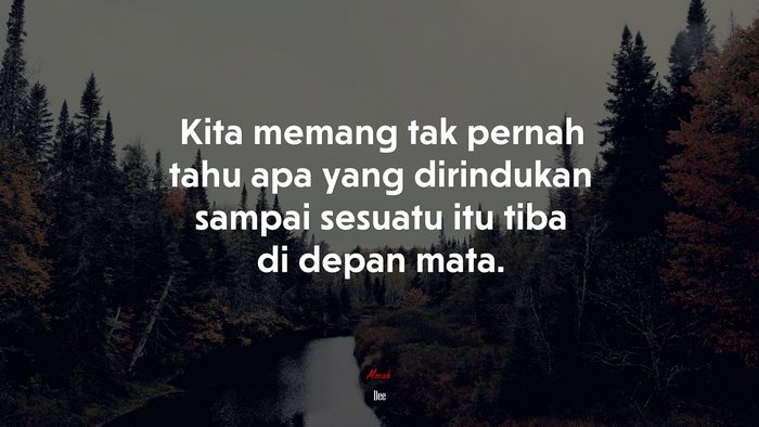 Kita memang tak pernah tahu apa yang dirindukan sampai sesuatu itu tiba di depan mata. | Dee quote