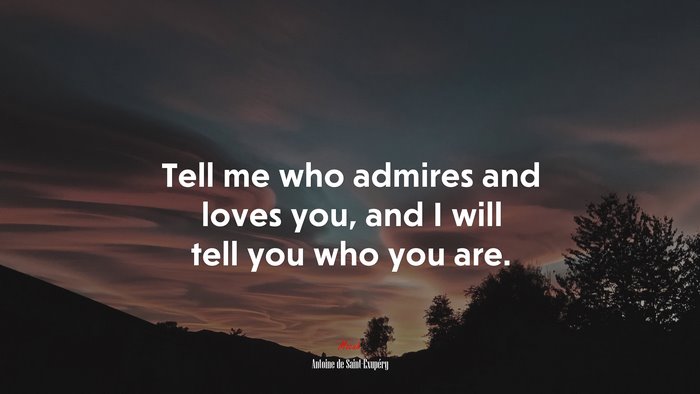 Tell me who admires and loves you, and I will tell you who you are. | Antoine de Saint-Exupéry quote
