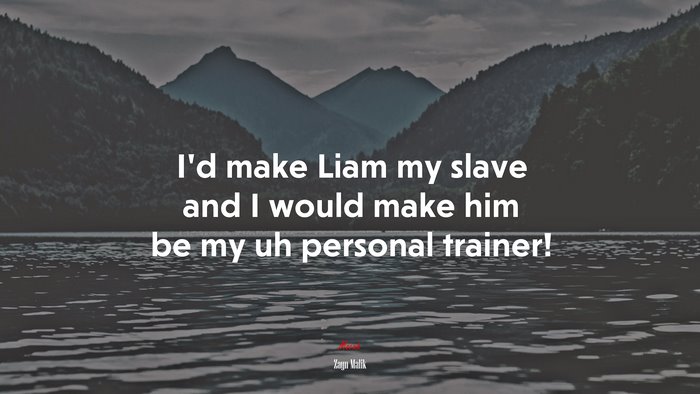 I’d make Liam my slave and I would make him be my uh personal trainer! | Zayn Malik quote