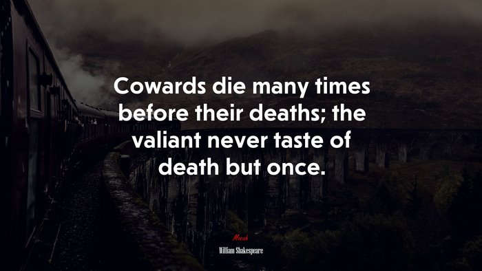 Cowards die many times before their deaths; the valiant never taste of death but once. | William Shakespeare quote