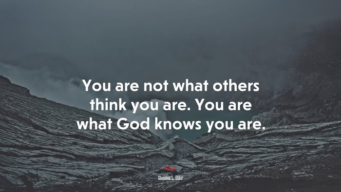 You are not what others think you are. You are what God knows you are. | Shannon L. Alder quote