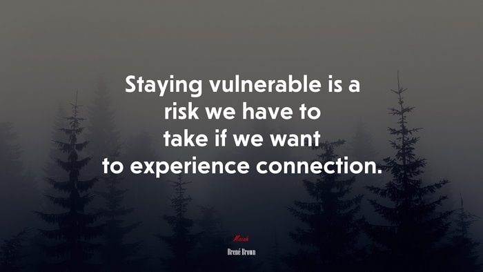 Staying vulnerable is a risk we have to take if we want to experience connection. | Brené Brown quote
